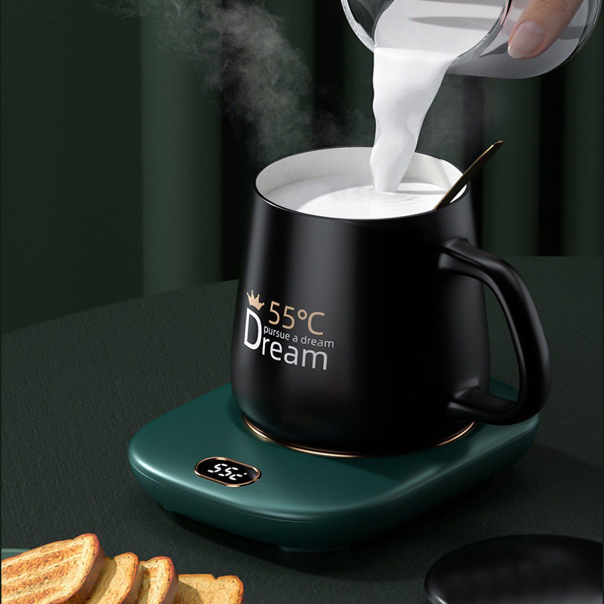 ZmdecQna Tassenwärmer Kaffeetassenwärmer,Tisch-Tassenwärmer,mit 3 Temperatureinstellungen
