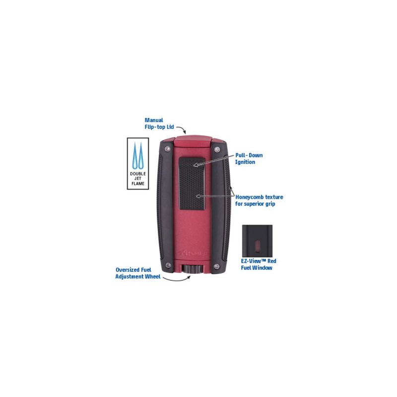 Feuerzeug Jetflamme Xikar, turismo double matte Red