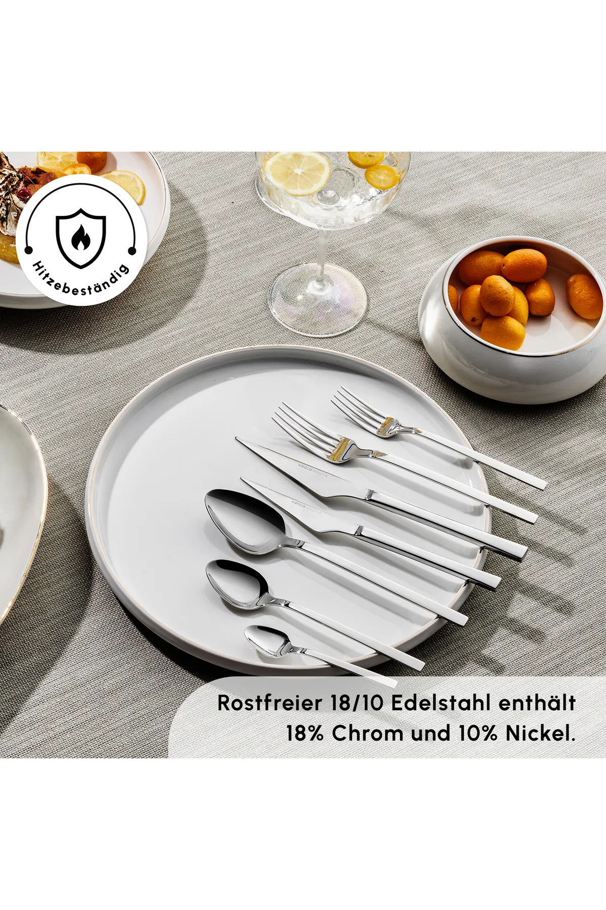 Karaca  Sedir Elegance Besteckset für 12 Personen, 84-teilig - Hochwertiges 18/10 rostfreies