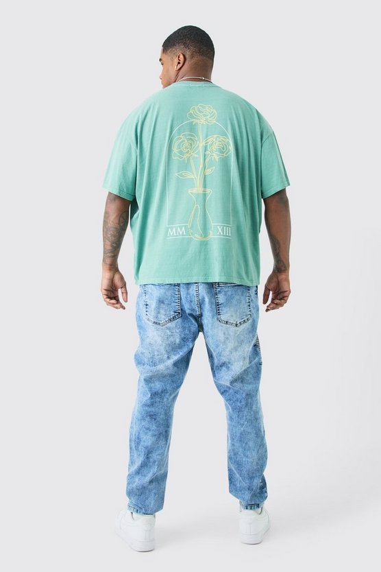 Plus gebleichte Skinny Bikerjeans