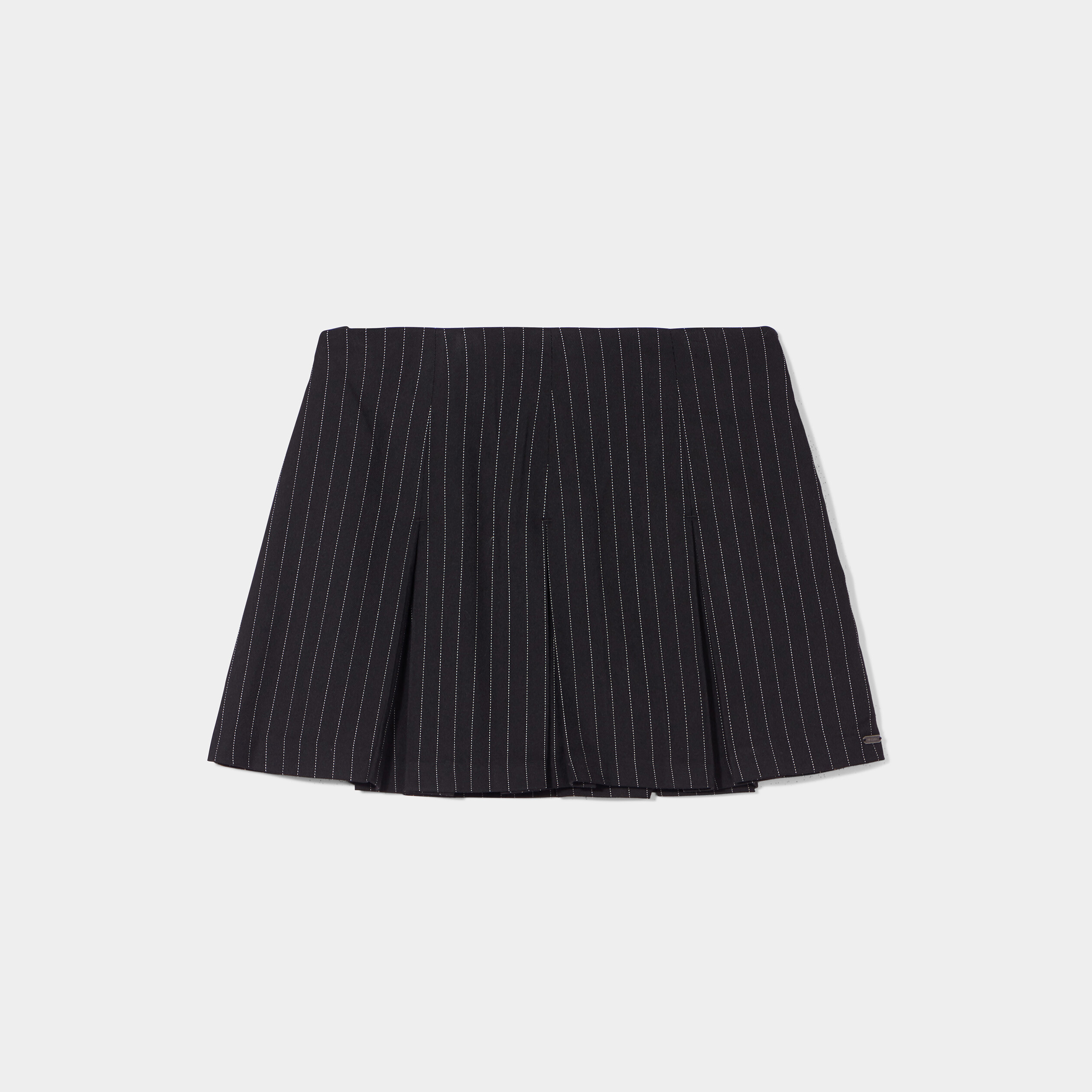 Jupe-short courte droite plissée noir femme | La Halle