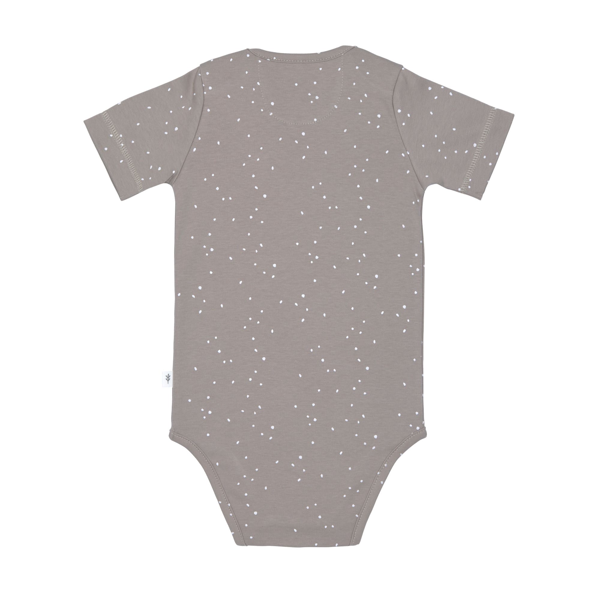 Baby Body kurzarm - Bio Baumwolle, Punkte, Taupe