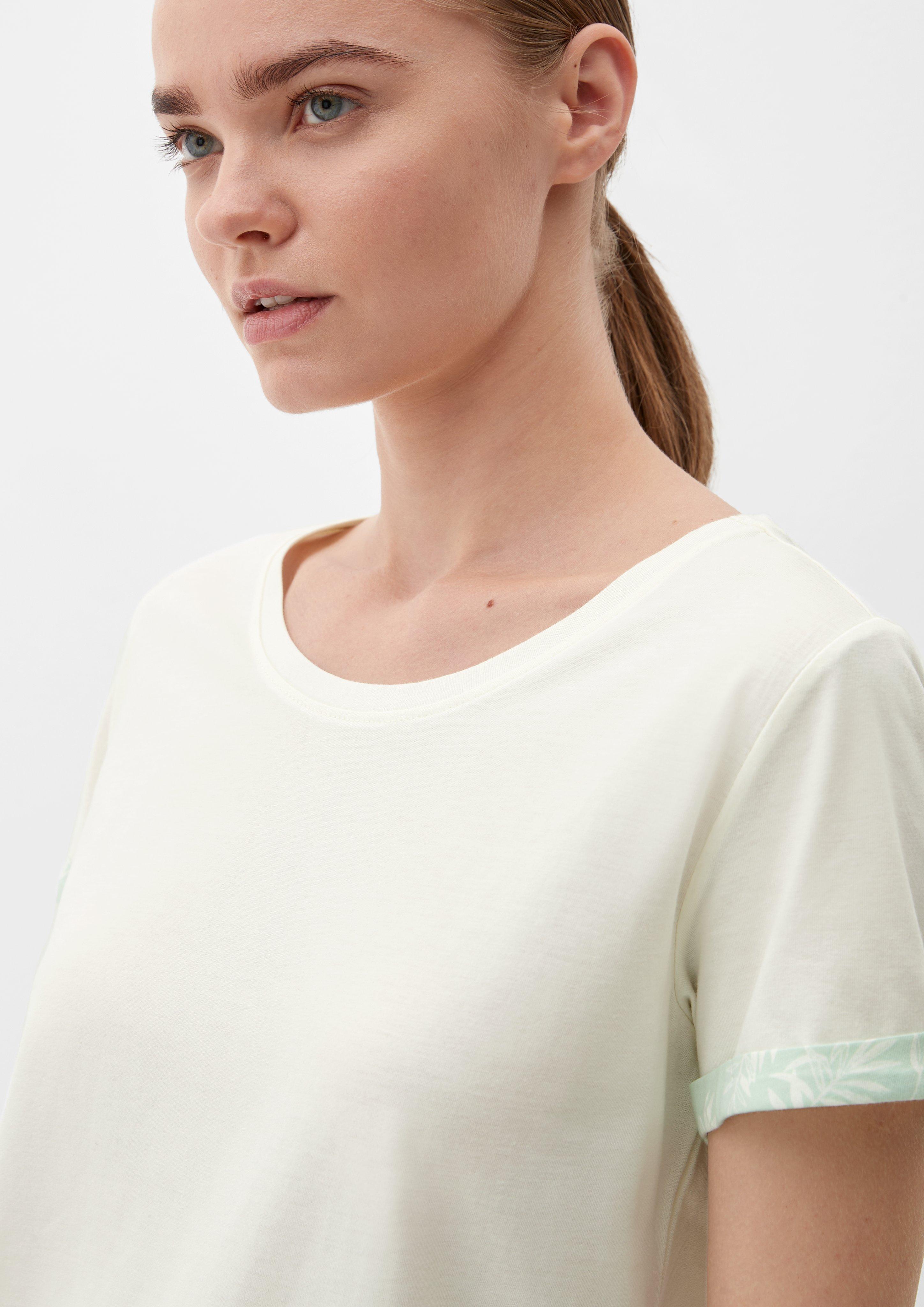 Pyjama-Shirt mit fixiertem Armumschlag  6008356-0200