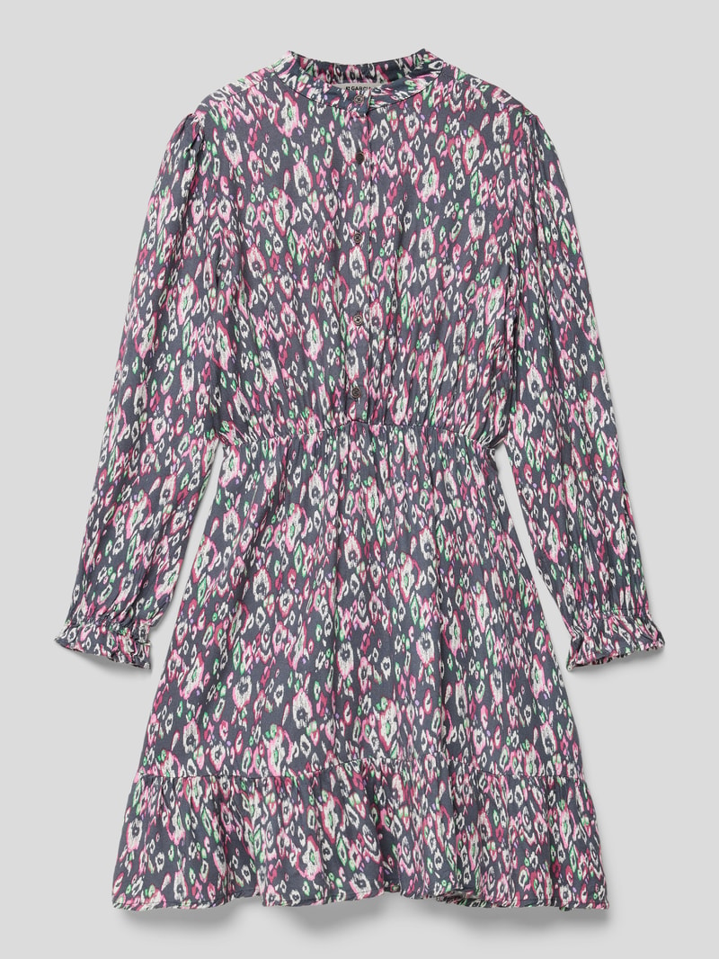 Kleid mit kurzer Knopfleiste Modell 'INKA' in blau