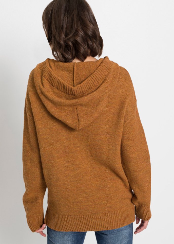 Strickpullover mit Kapuze