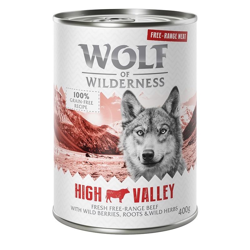 Sparpaket 12 x 400 g Wolf of Wilderness 'Freiland-Fleisch'