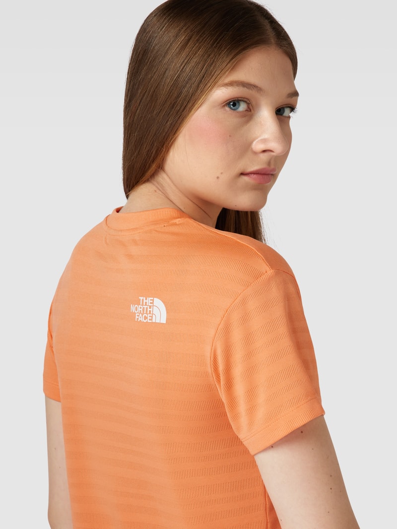 Cropped T-Shirt mit Label-Print in orange