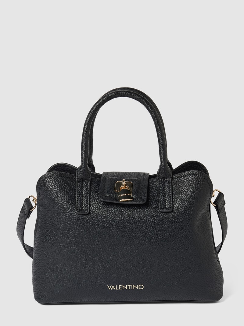 Tote Bag mit Label-Print in schwarz