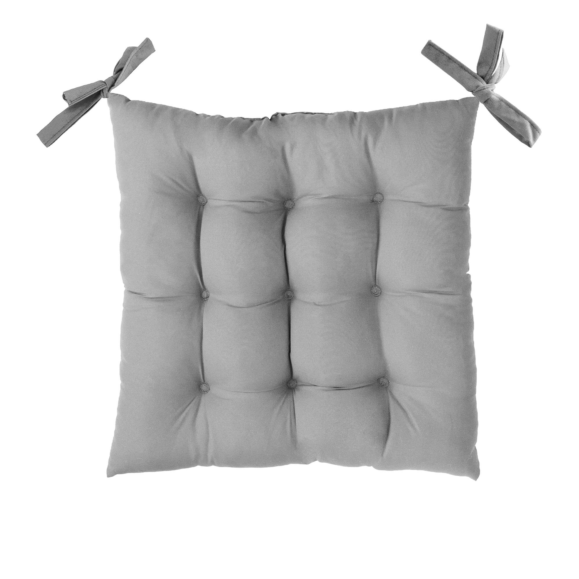 Komfortec Stuhlkissen 40x40 cm Stuhlkissen mit Bändern, Wasserabweisend Dekokissen, 100% Mikrofaser Sitzkissen 110 g/m²