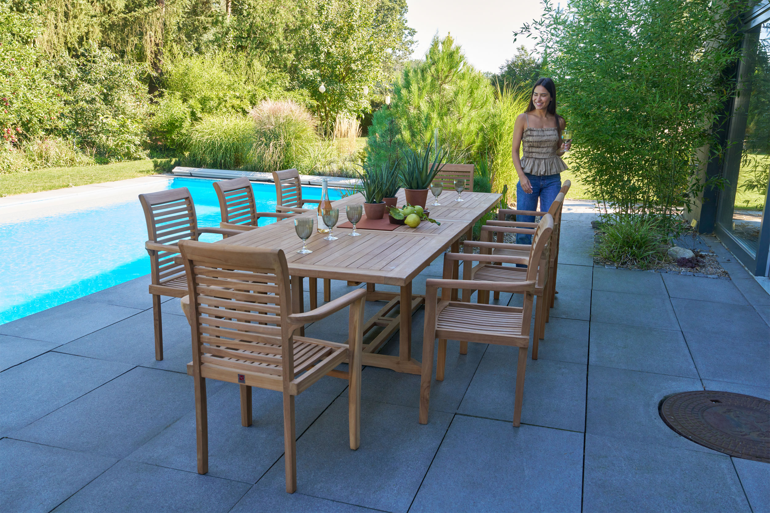 OUTDOORAusziehtisch Teak Garten