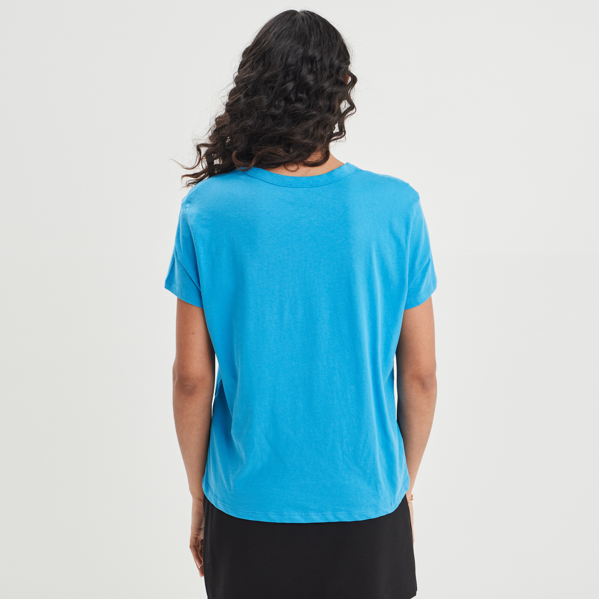 T-shirt manches courtes bleu femme | La Halle