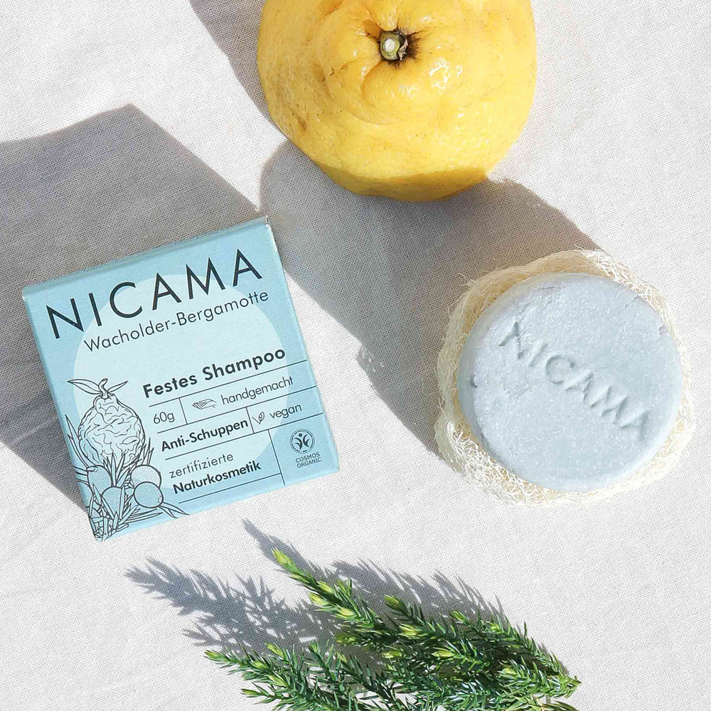 Nicama Festes Shampoo Wacholder-Bergamotte 60 g