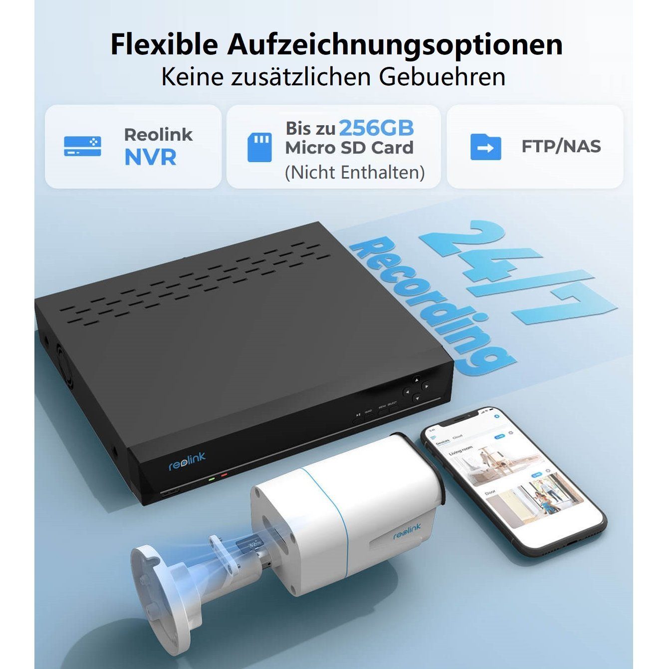 Reolink RLC-810A Überwachungskamera (Außenbereich, Innenbereich, 4K Smarte PoE kamera, Personen-/Fahrzeugerkennung, 8MP IP Kamera mit Audio und Micro SD Kartensteckplatz, 30m IR Nachtsicht, IP66 Wasserfest, Zeitraffer, Smart Home)