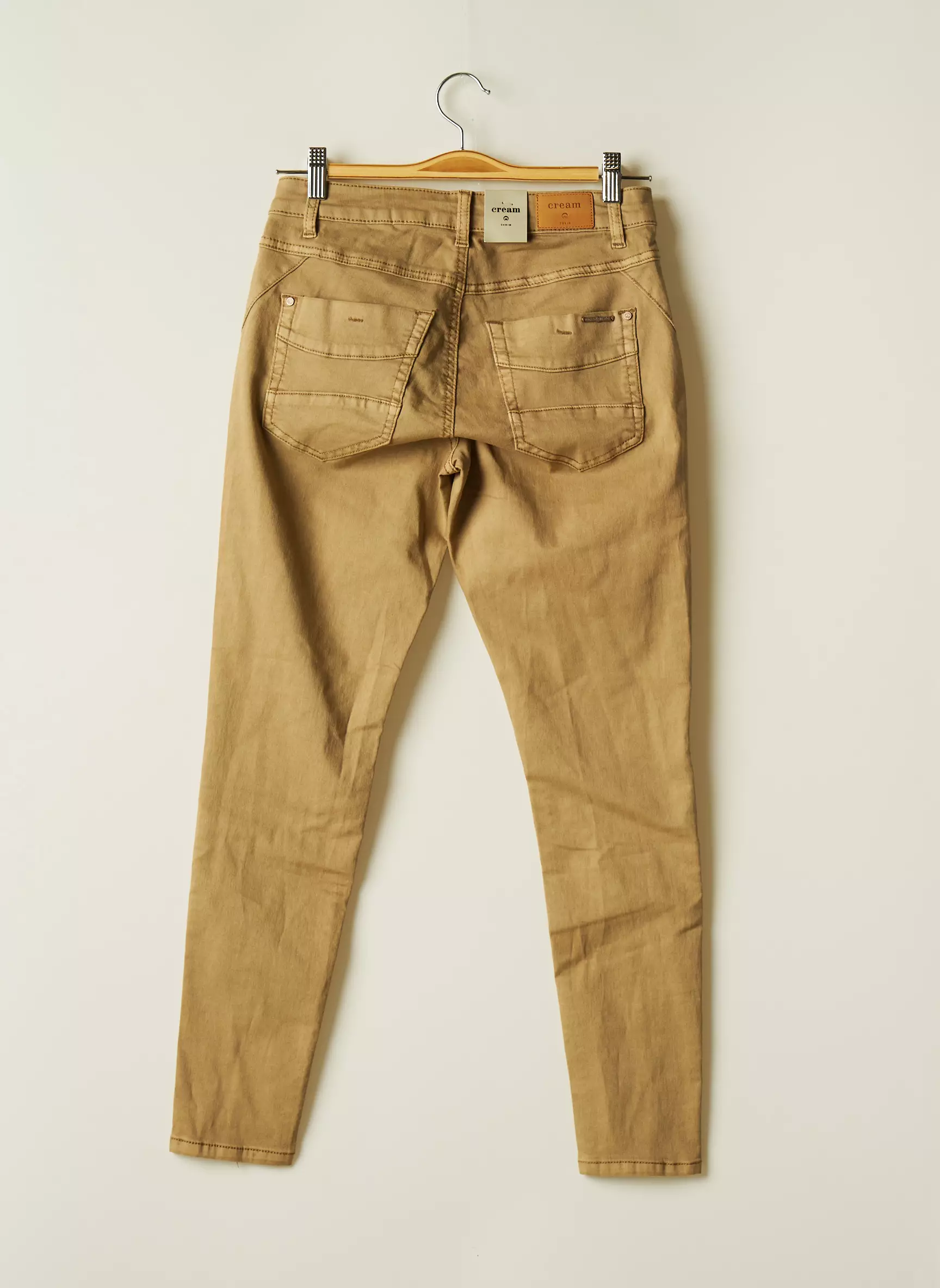 Cream Pantalons Slim Femme couleur beige