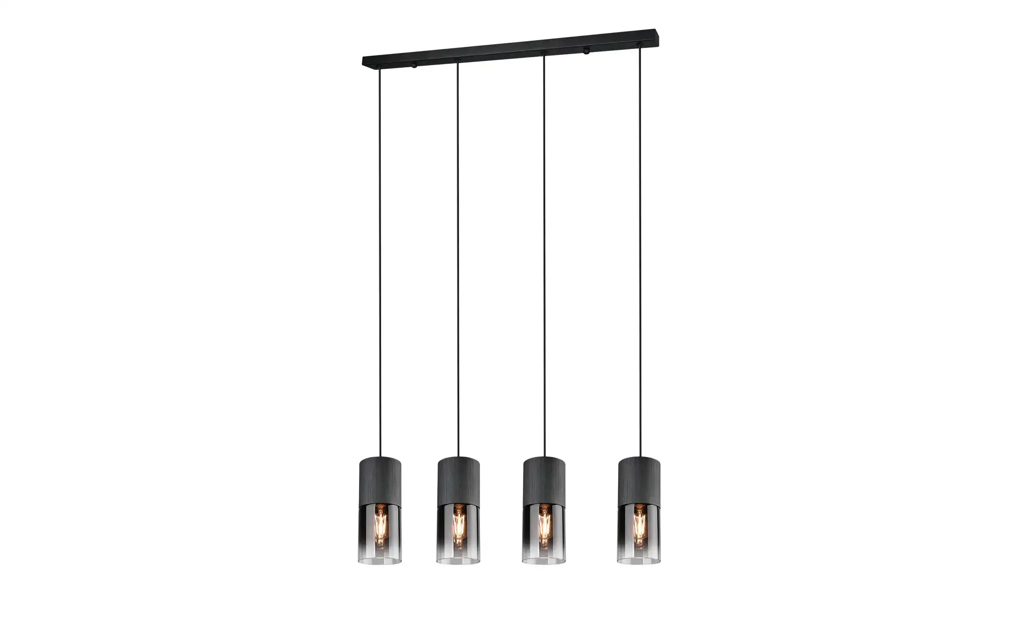 Trio Pendelleuchte, 4-flammig, Rauchglas schwarz