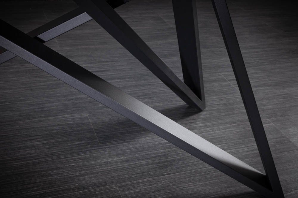 riess-ambiente Esstisch ATLAS 180-220-260cm grau / schwarz (Einzelartikel, 1-St), Keramik · Glas · Metall · ausziehbar · Lava-Optik · Industrial