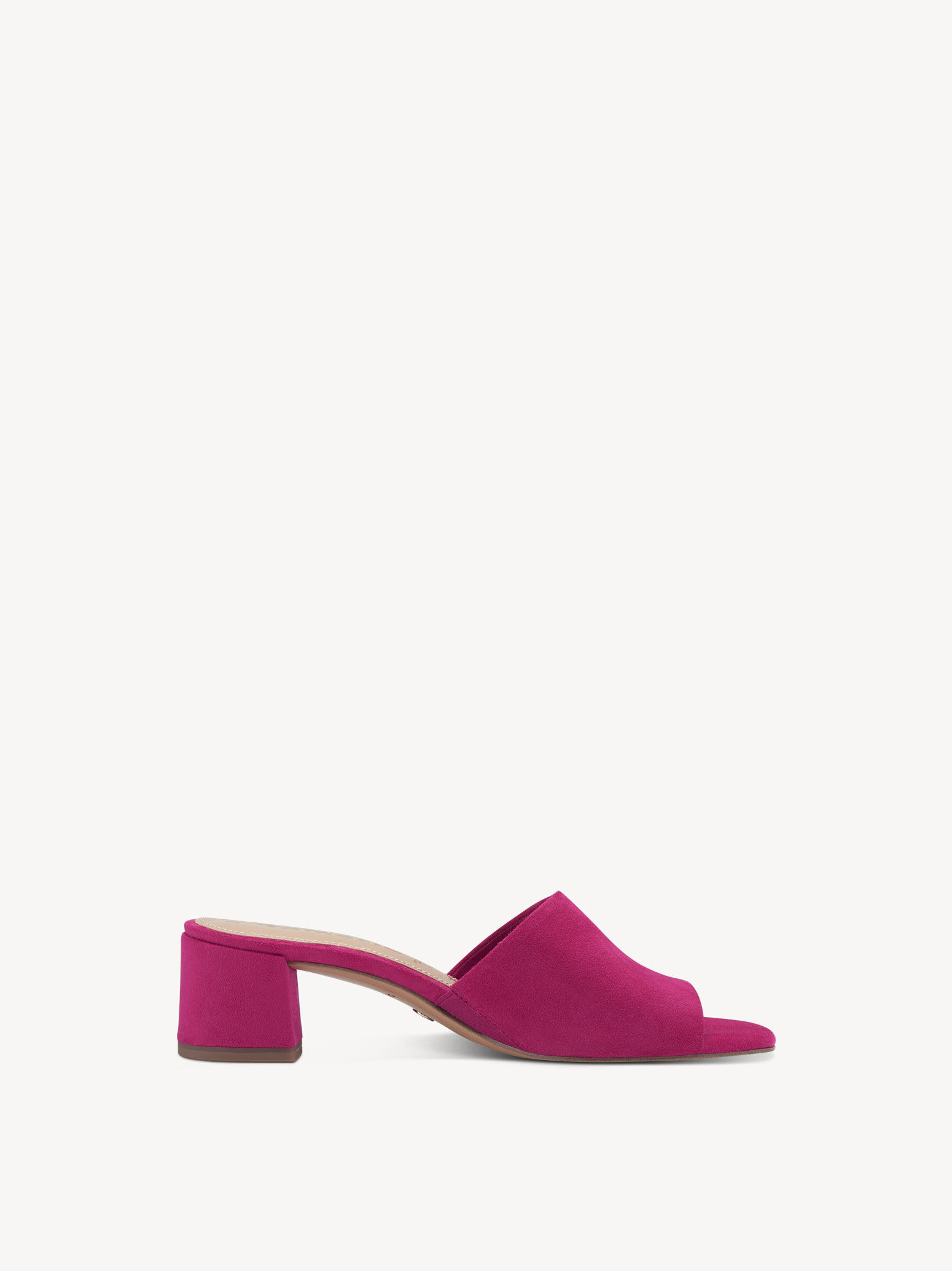 Mule en cuir - rose fuchsia