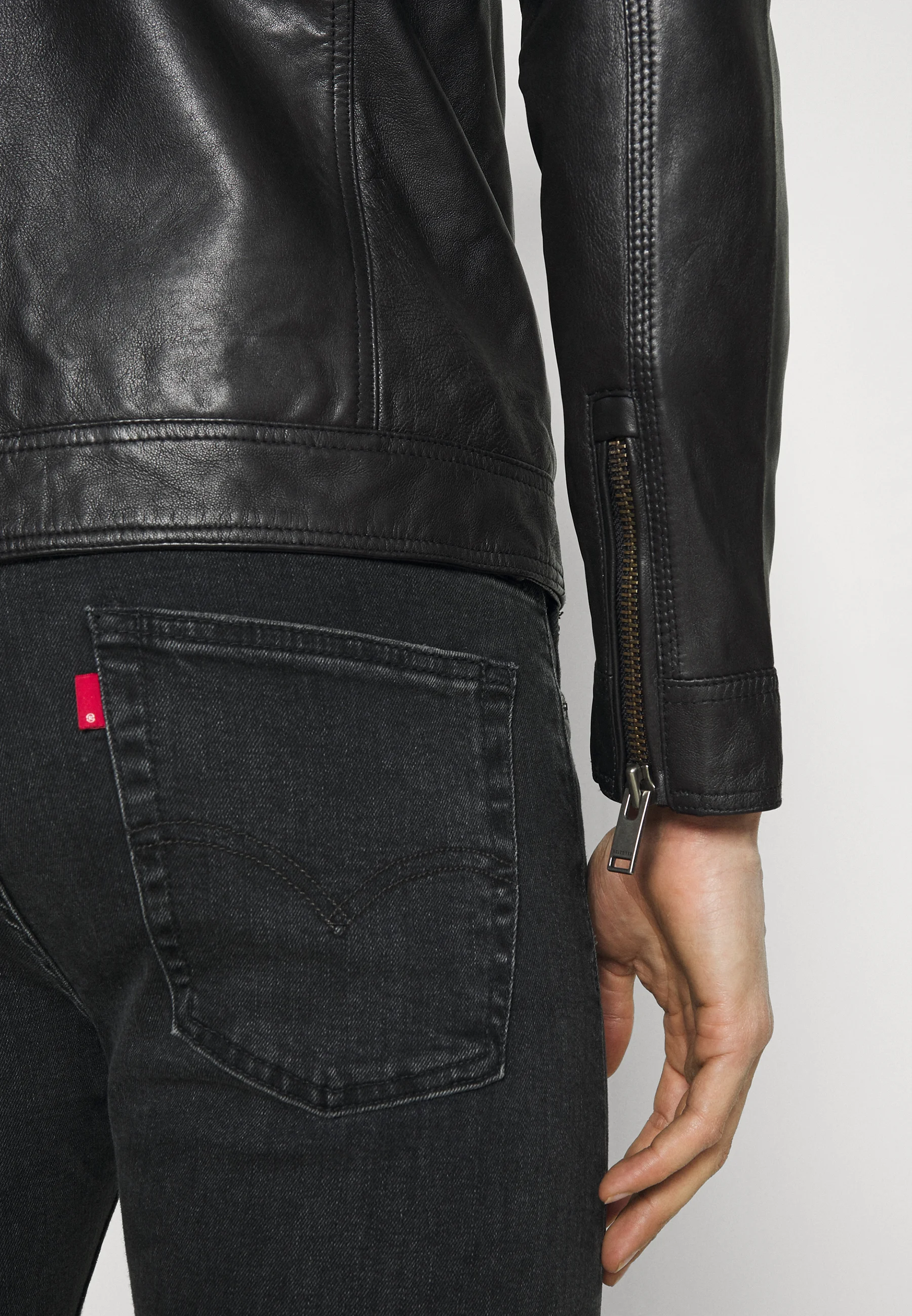 Chaqueta de cuero Selected Homme SLHICONIC CLASSIC