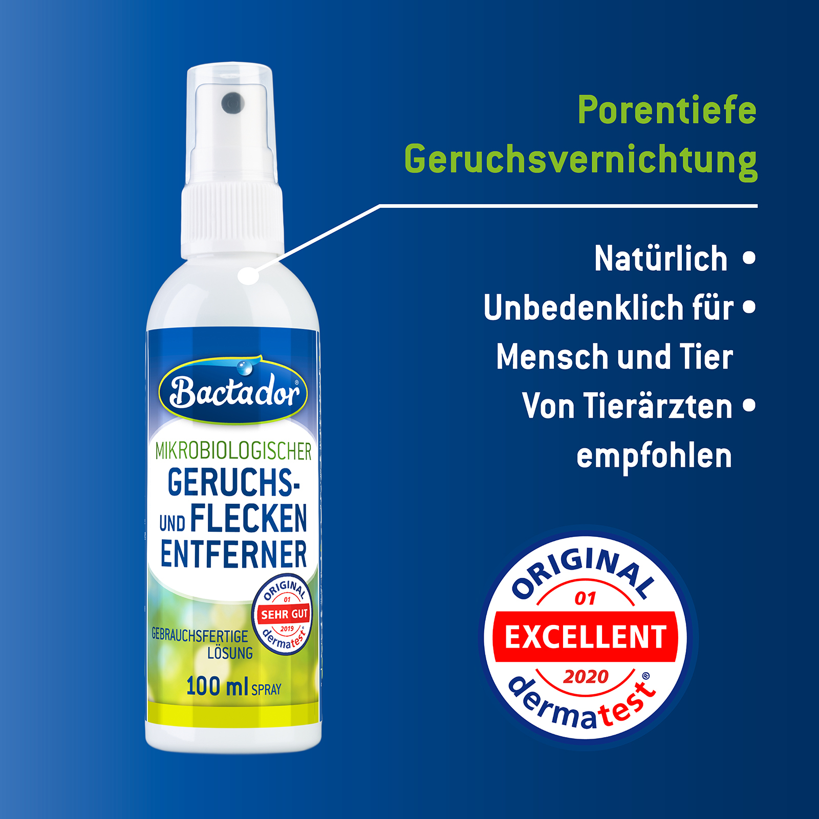 Bactador Reinigungsmittel & -geräte Bactador Geruchs- und Fleckenentferner Spray 100 ml