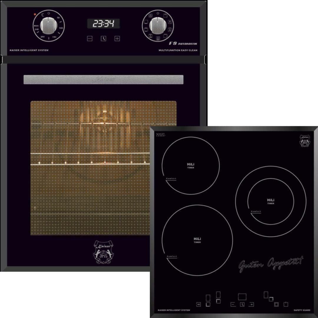 Kaiser Küchengeräte Backofen-Set EH 4747 + KCT 4745 F, Einbaubackofen 45 cm, 50 L,9 Funktionen +Glaskeramik-Kochfeld, 45 cm