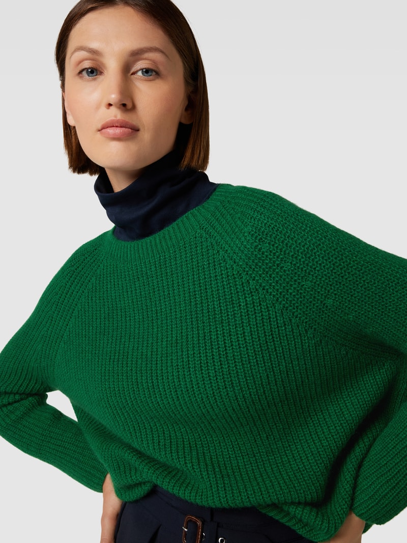 Strickpullover mit Rundhalsausschnitt Modell 'XENO' in grün