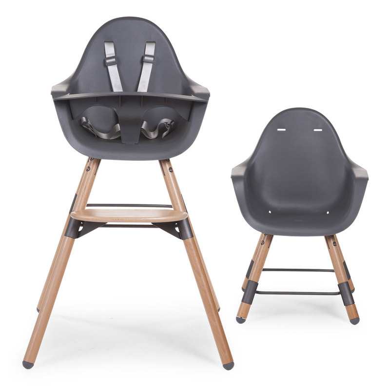 Chaise haute Evolu en bois anthracite Childhome