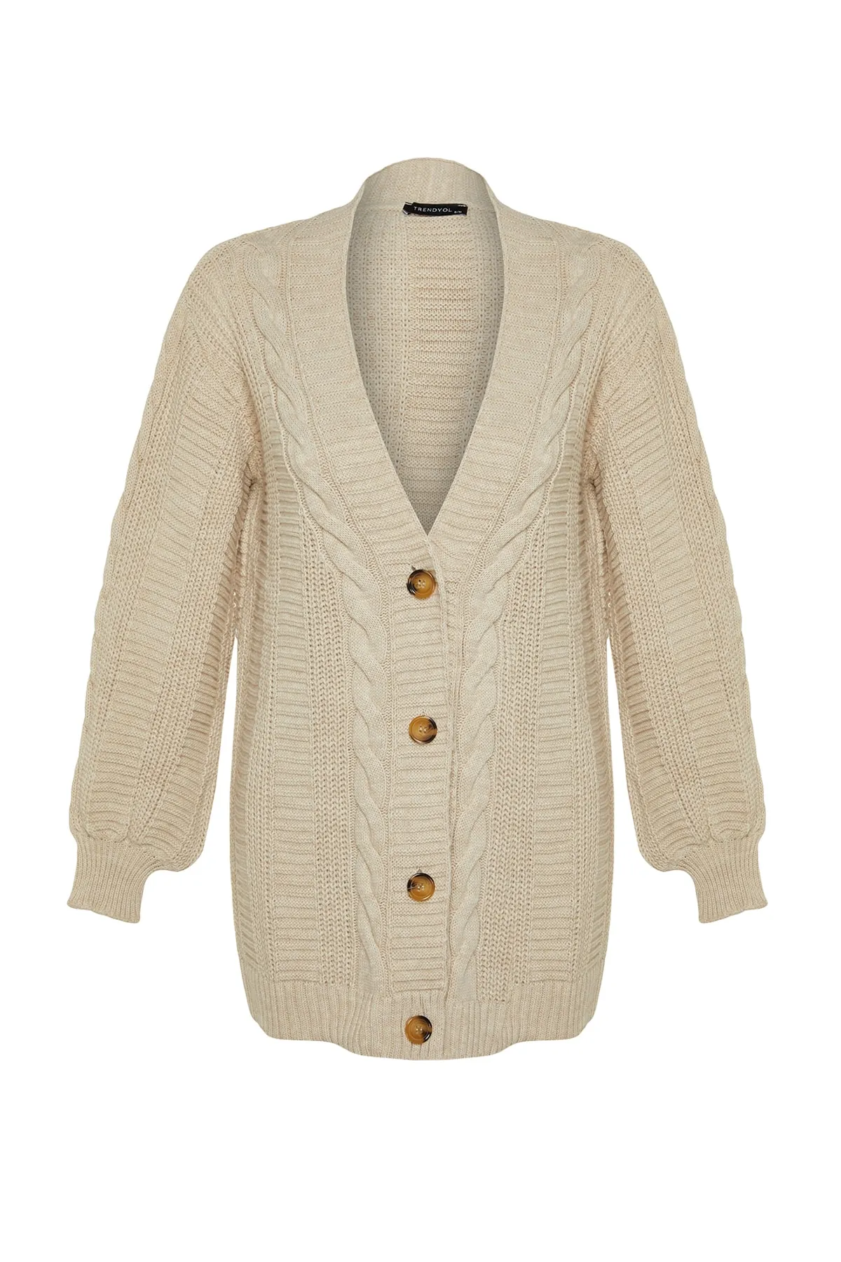 Trendyol Modest  Stone Hair Geflochtene Strickjacke mit lockerem Schnitt TCTAW22TH0002