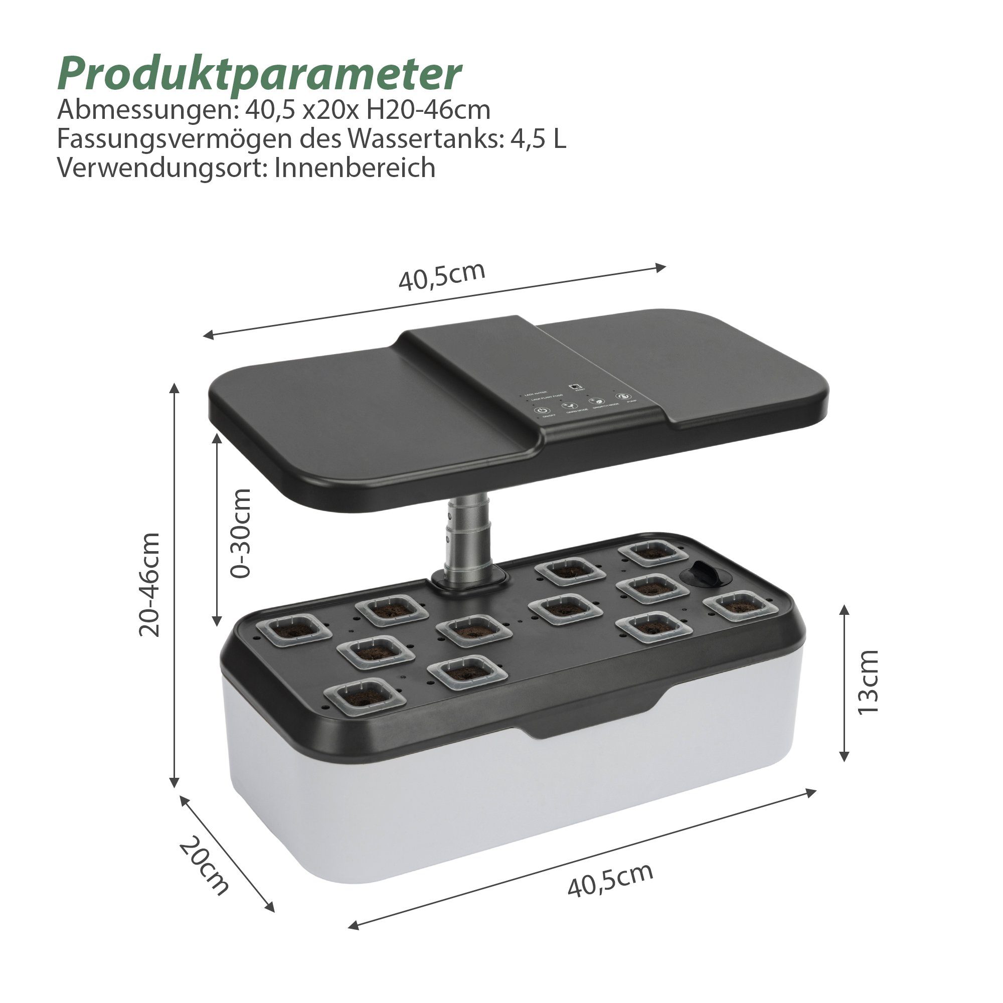HomeGuru Pflanzkübel Hydroponische Anzuchtsysteme,Smart Indoor Garden,mit LED-Pflanzenlampe (1 St., Packung)