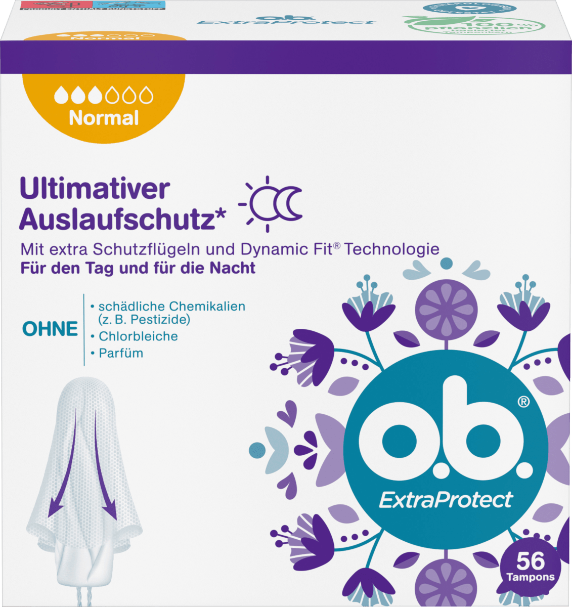 Tampons Extra Protect Tag+Nacht Normal, 56 St