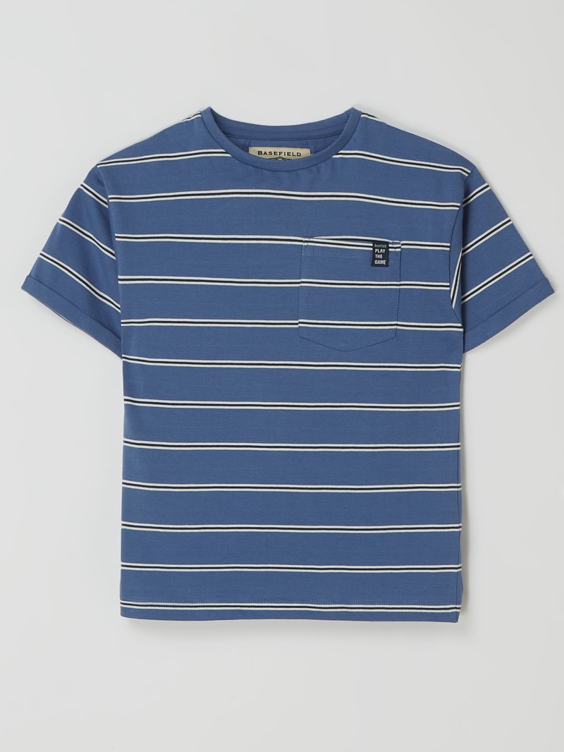 T-Shirt mit Streifenmuster in blau