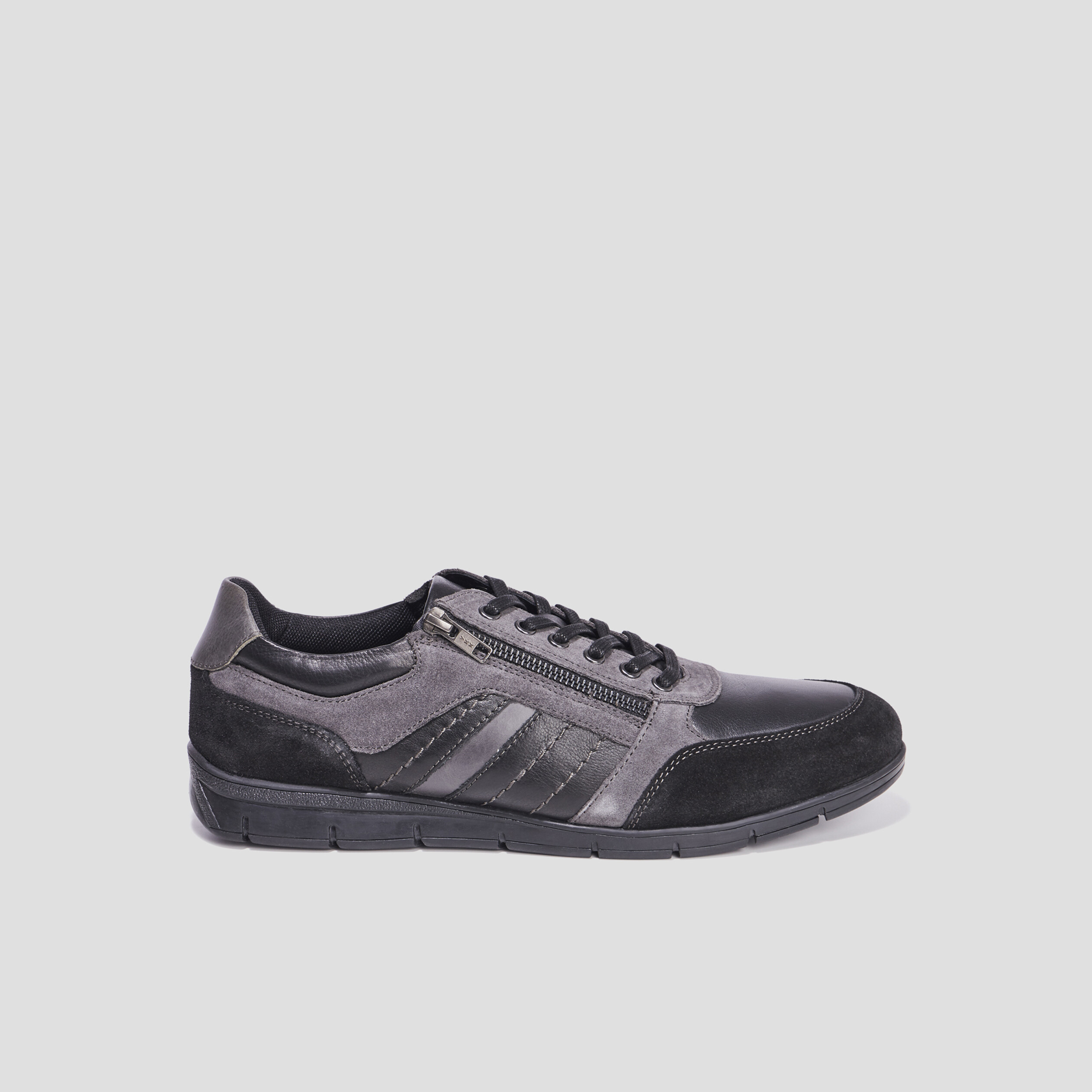 Derbies zippées en cuir Walking Dulula noir homme | La Halle