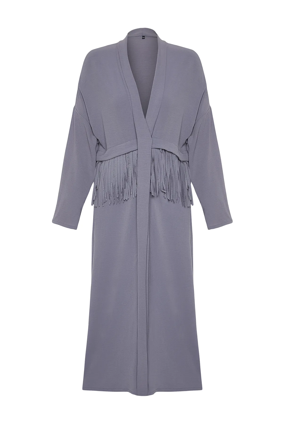 Trendyol Modest  Graue gewebte Aerobin-Kappe mit Quastendetails und Ferace TCTSS24KF00014