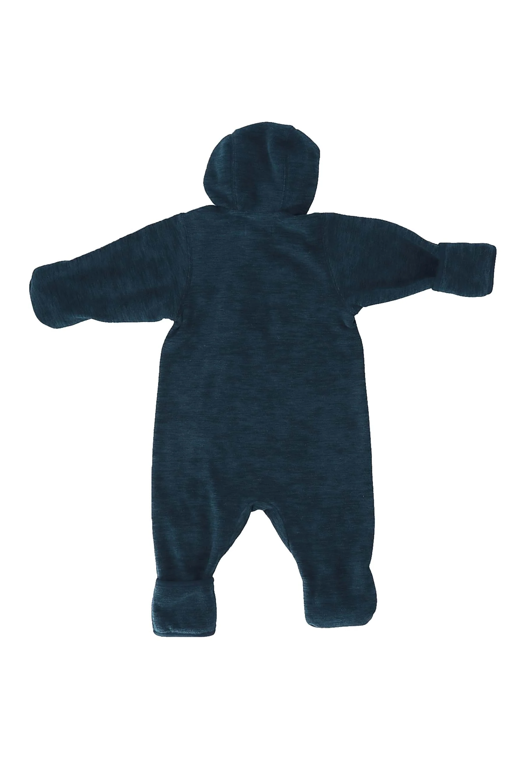Overall aus Melange-Microfleece uni mit Kapuze