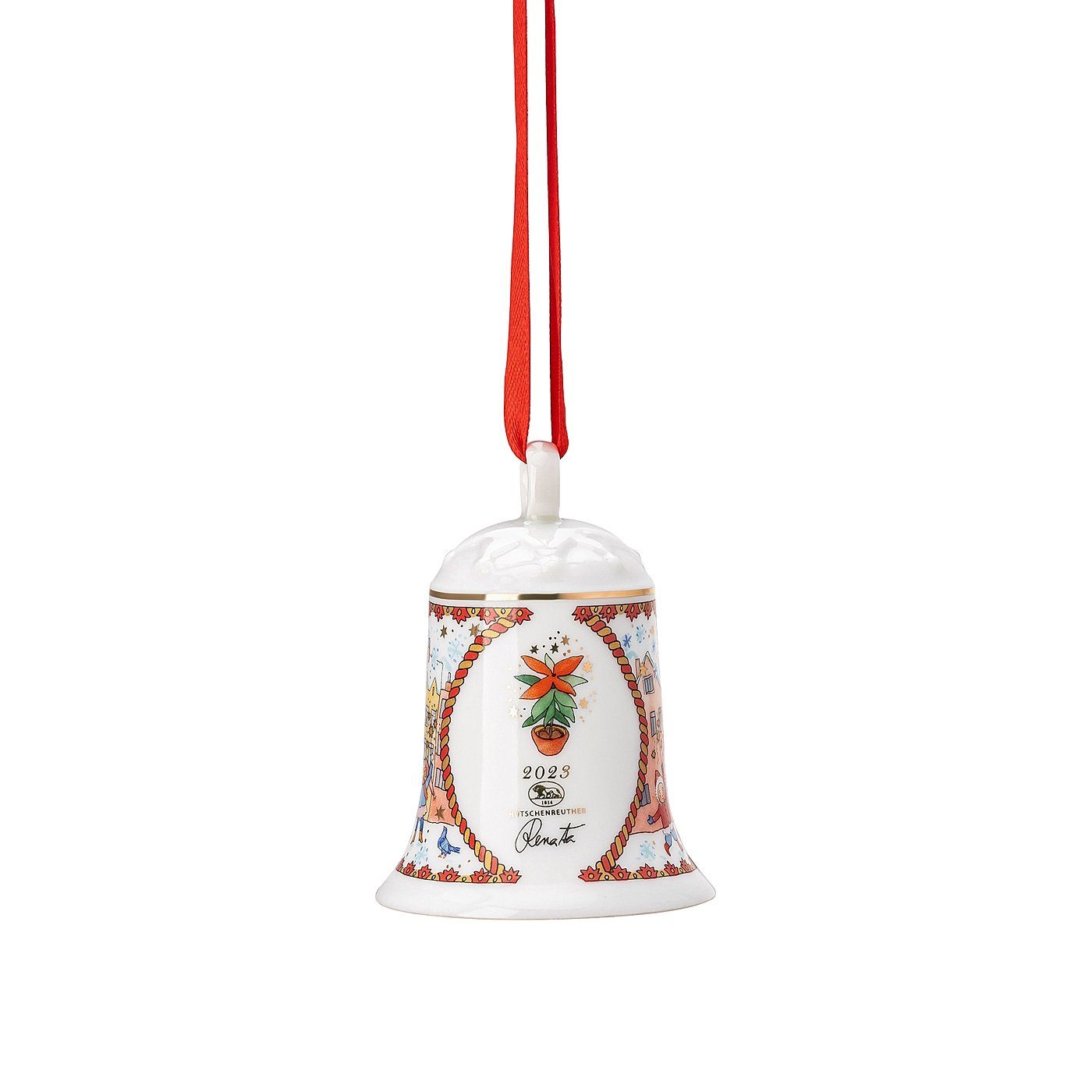 Hutschenreuther Christbaumschmuck Porzellanglocke Weihnachtsglocke 2023 in OVP - 2023 - 1 Stück (1-tlg), Sammelobjekt mit OVP (Originalverpackung)