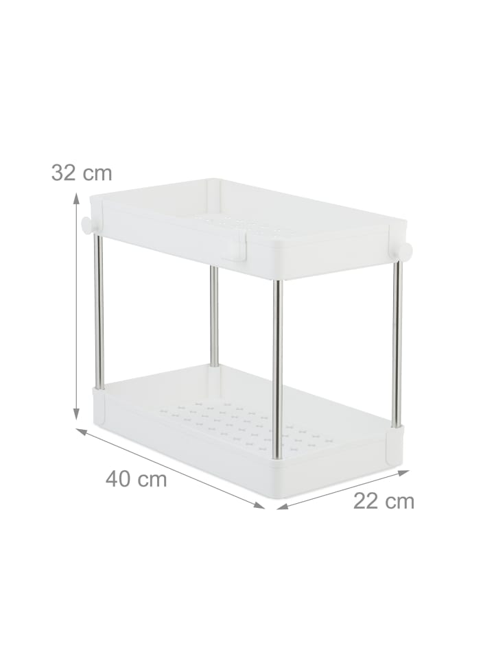 relaxdays 2 x Unter Waschbecken Regal in Weiß - (B)40 x (H)32 x (T)22 cm günstig kaufen onesize