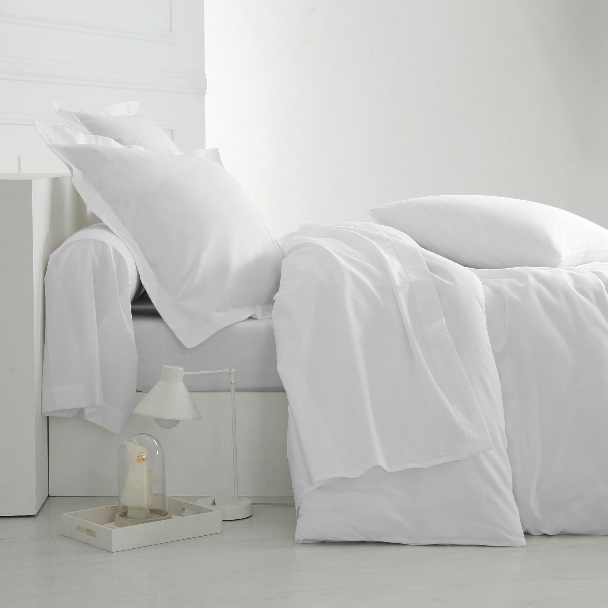 Linge de lit uni polyester-coton Colombine