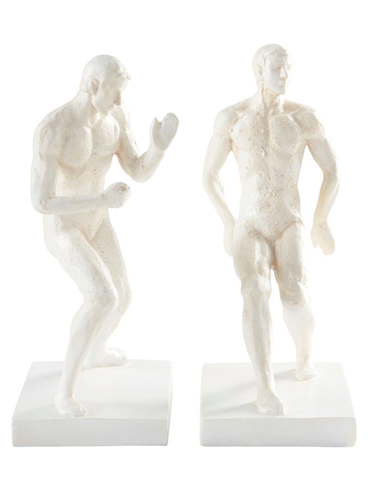 Jotex 2er-Set: Bücherhalter ''Human Push'' in Weiß - (B)16,5 x (H)26,7 x (T)11 cm günstig kaufen onesize
