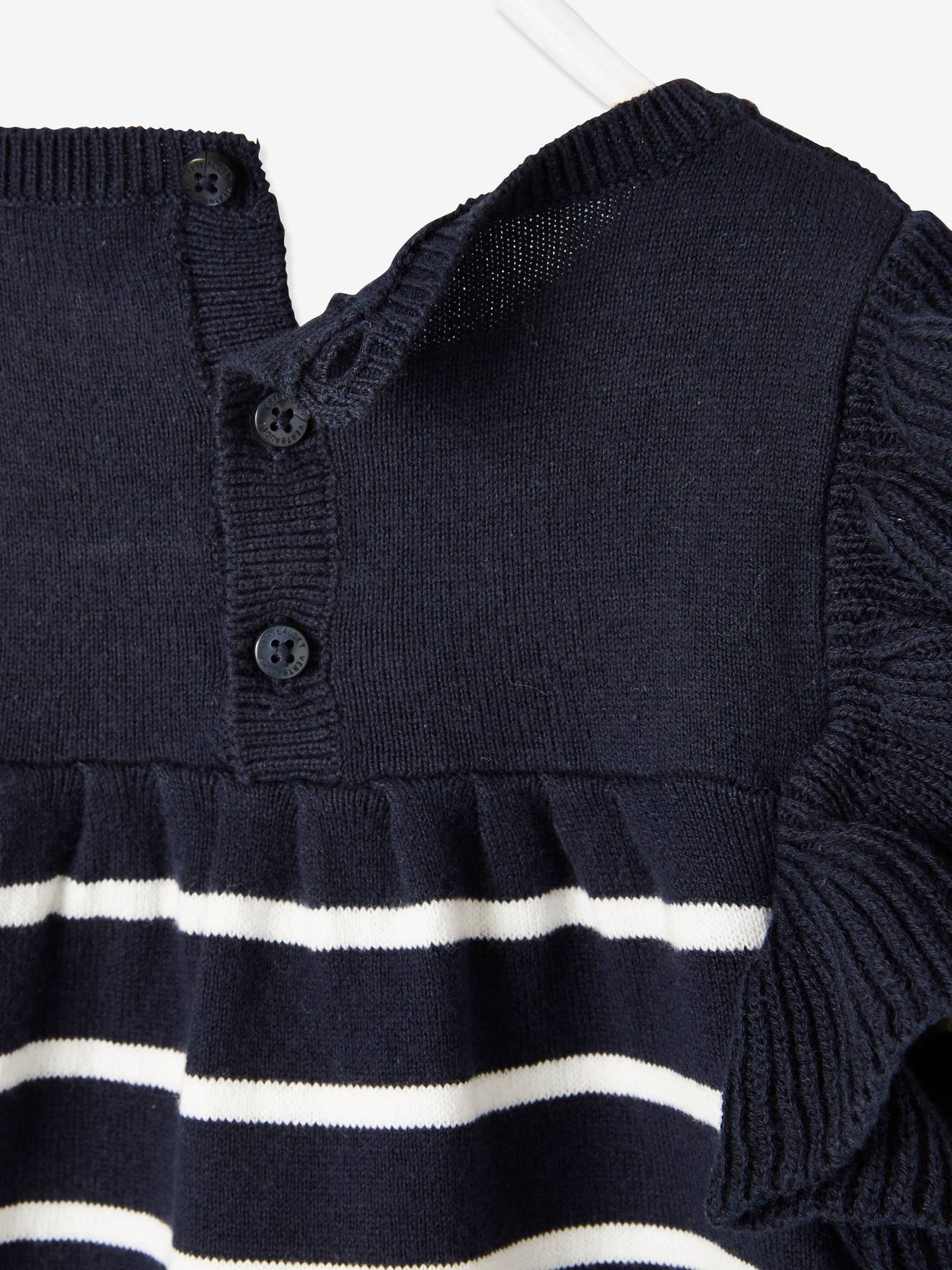 Robe marinière bébé fille encre rayé