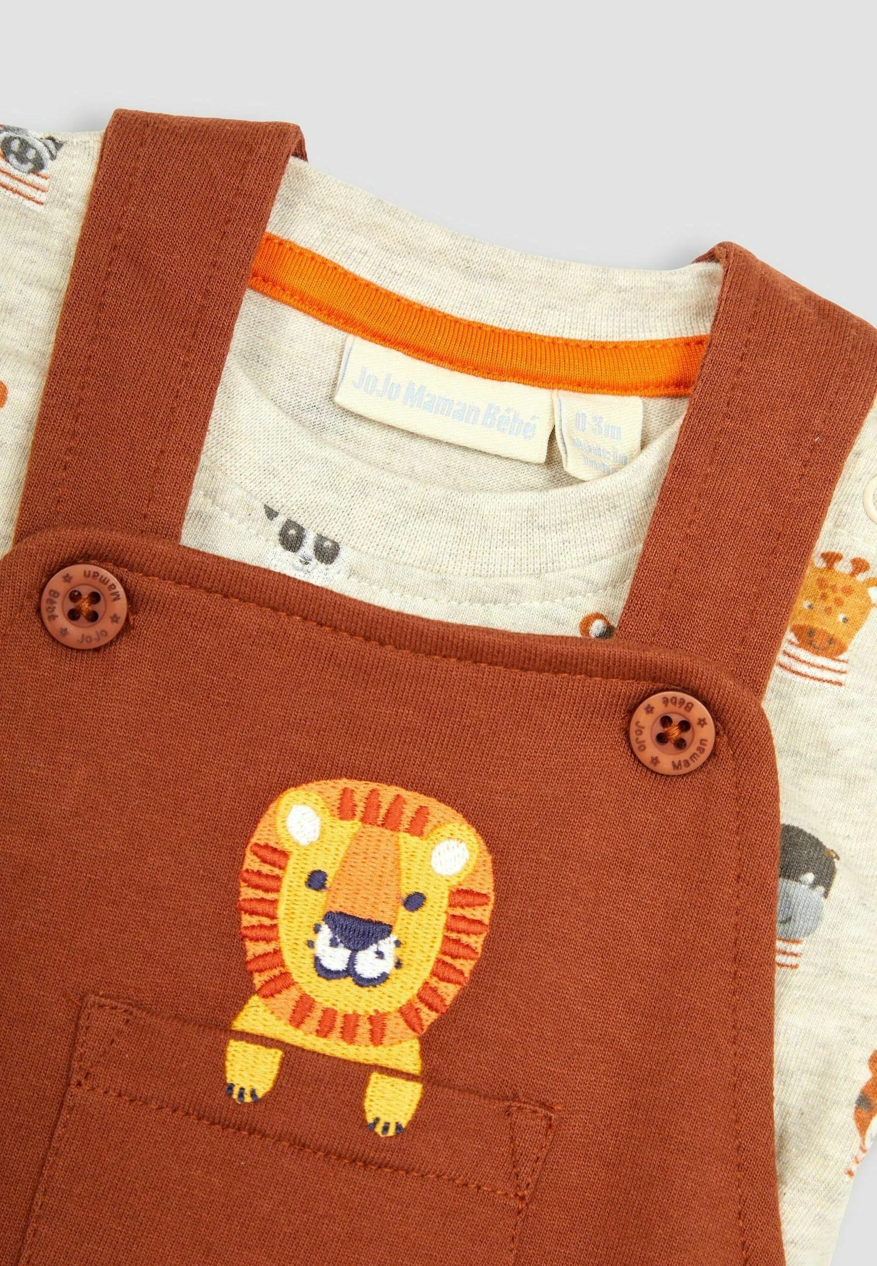 JoJo Maman Bébé CONJUNTO DE APLICACIONES DE LEÓN DE 2 PIEZAS - AJUSTE REGULAR - Peto