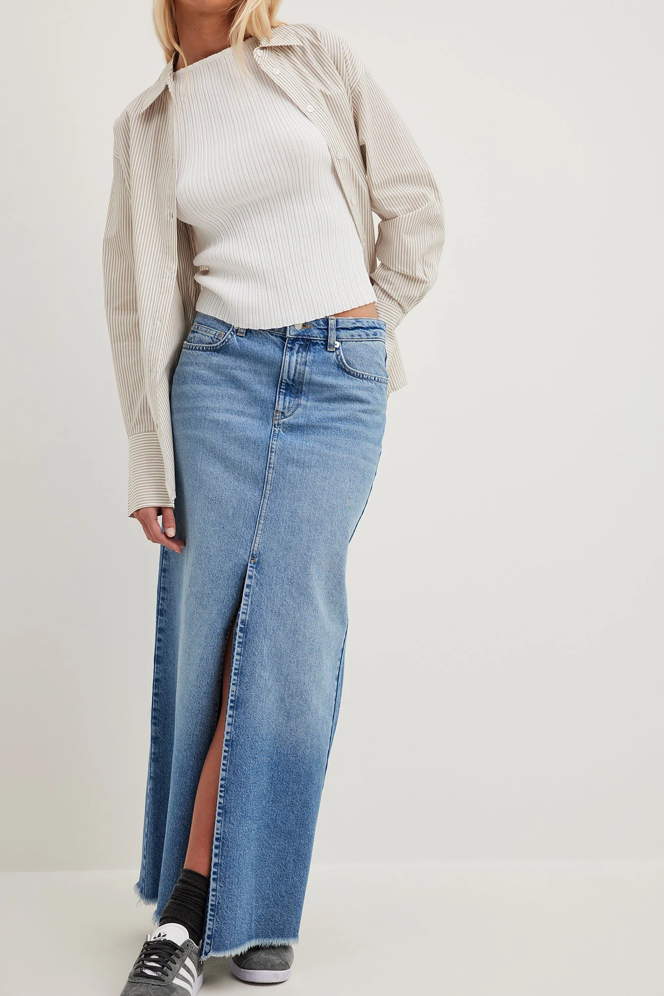 Weiter Maxirock aus Denim