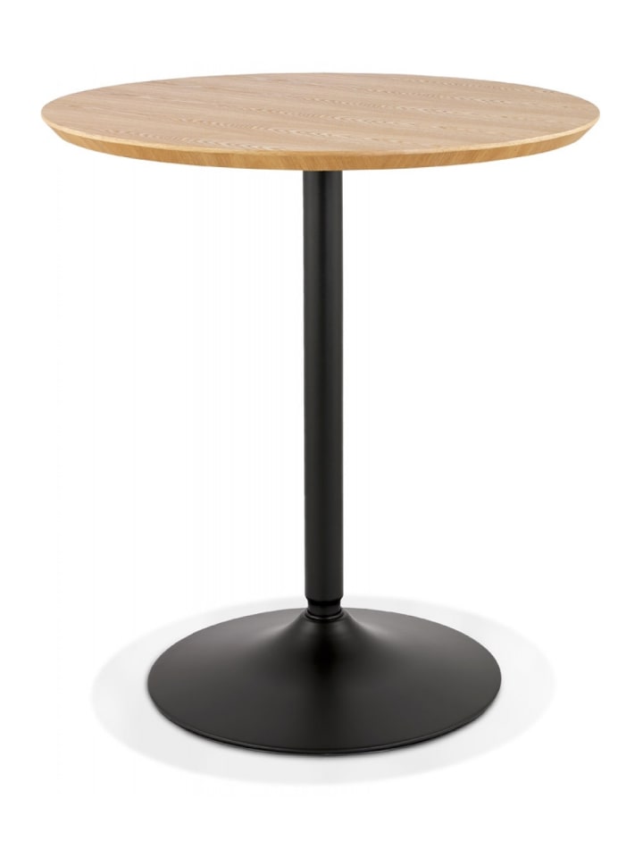 KADIMA DESIGN Esstisch HUSH Rundtisch aus Holz und Metall | Skandinavisch in Beige-Schwarz günstig kaufen onesize