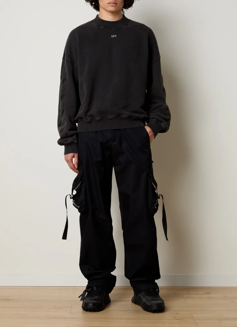 Tricou Off-White Matthew cu logo și imprimeu pe spate.