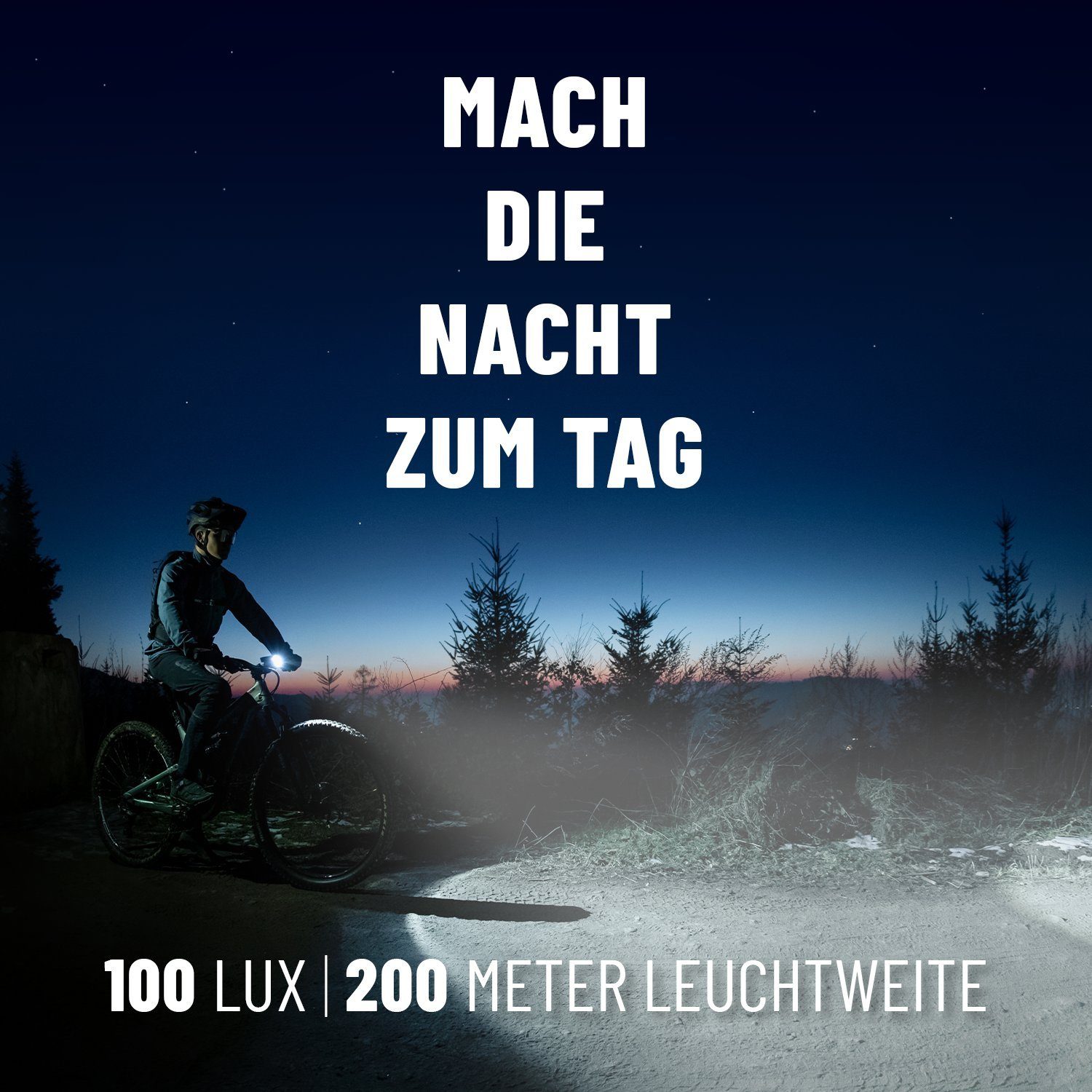 ABSINA Fahrradbeleuchtung LED Fahrradlicht Set USB aufladbar - Scheinwerfer + Rücklicht Set
