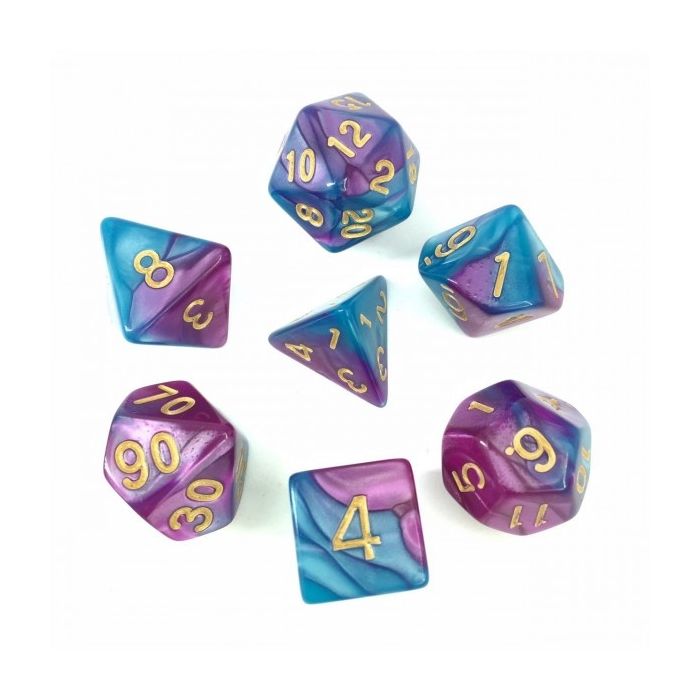 (Blue+Bright purple) Blend color dice set