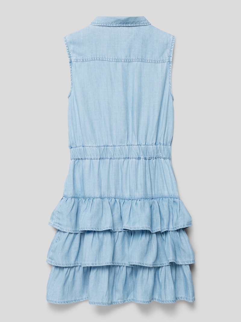 Jeanskleid mit Volants in hellblau