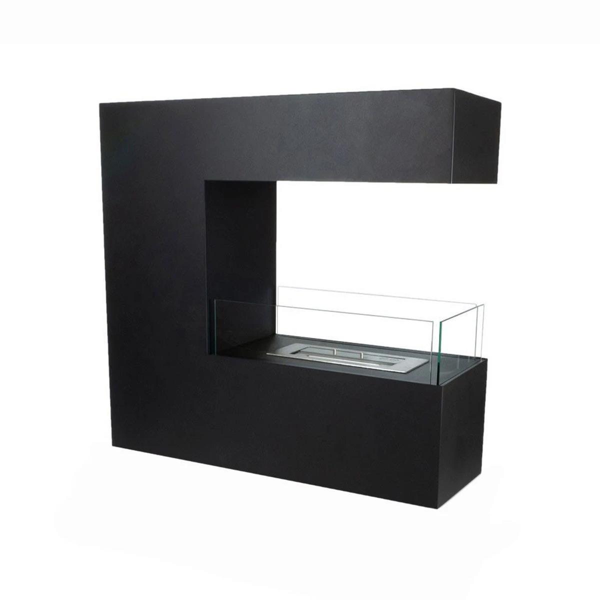 ScandiFlames Topeka Freistehender Bioethanol-Kamin, schwarzes Design, 2,4 kW, trennt zwei Räume, hochwertiges, modernes und elegantes Erscheinungsbild.