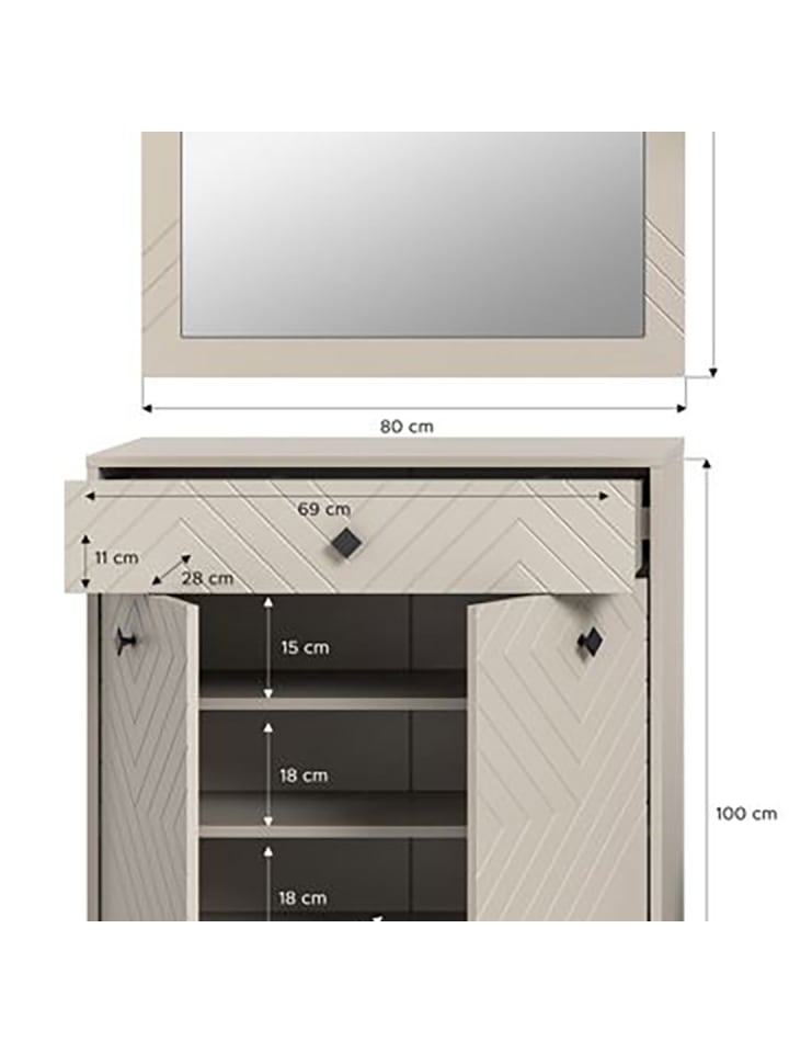 ebuy24 Garderobenmöbel Notes Beige 80 x 35 cm günstig kaufen onesize