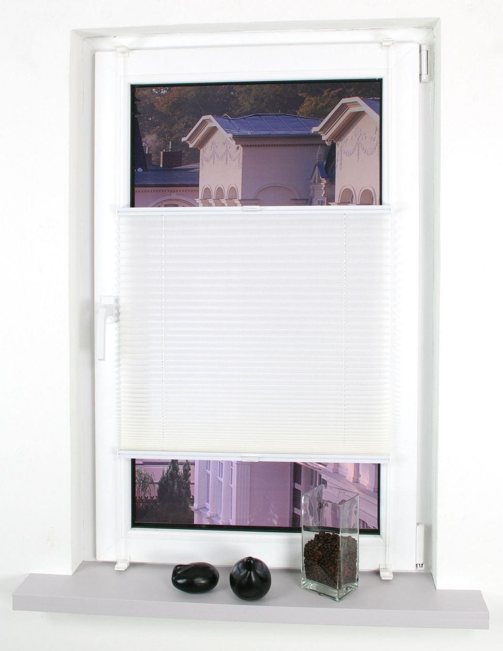 Bella Casa Klemmfix-Plissee verspannt, 150 x 90 cm, Weiß