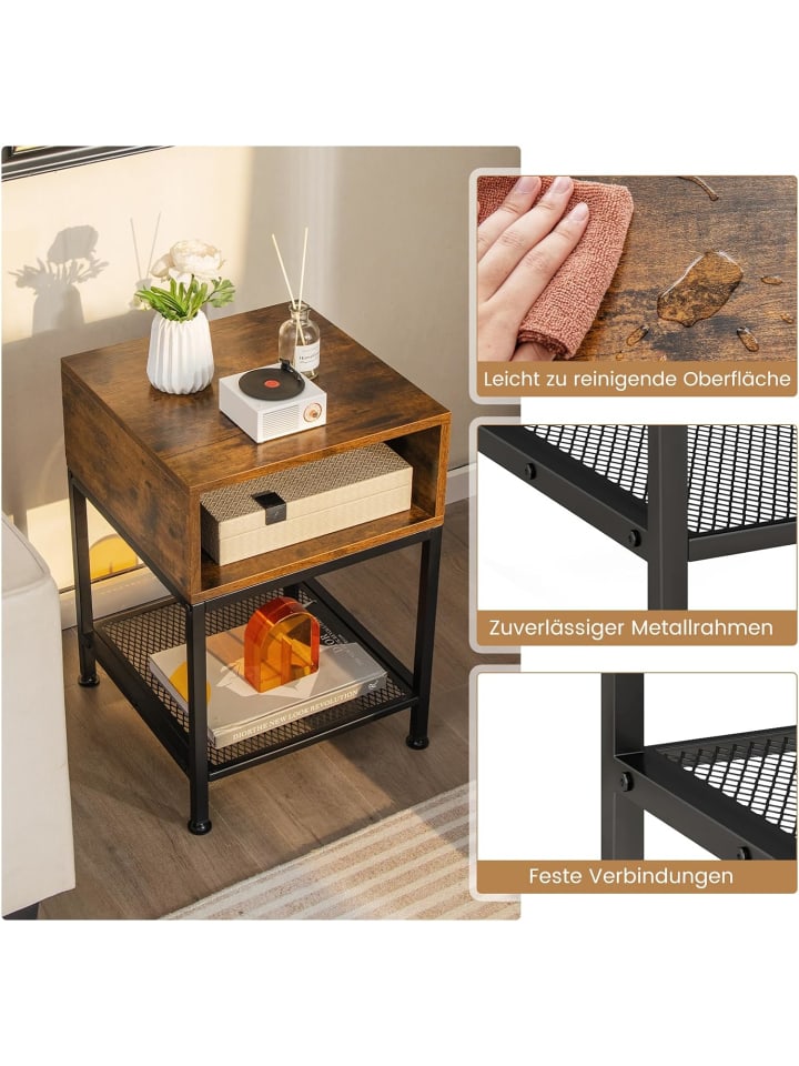 COSTWAY Beistelltisch 40cm in Braun günstig kaufen onesize