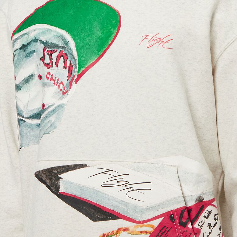 JORDAN Flight Artist Fleece PO oatmeal heather/sail/university red